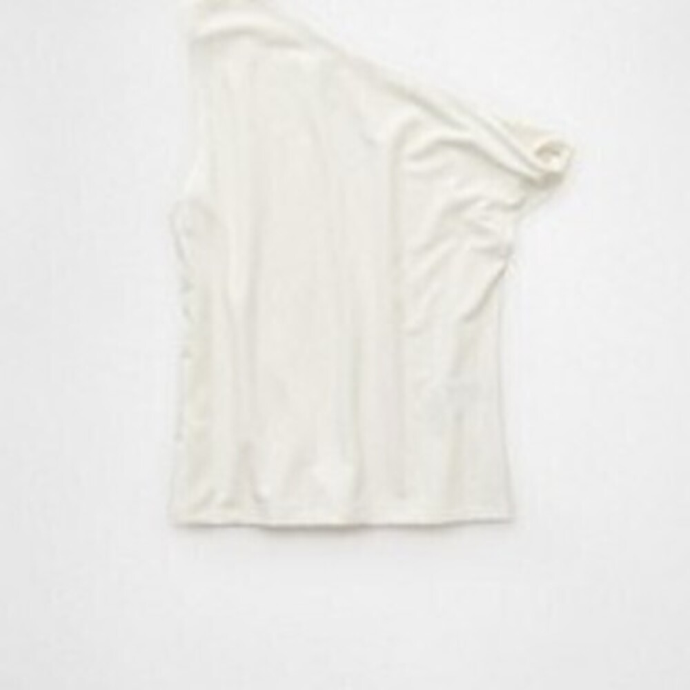 AE Asymmetrical Twist Shoulder Tank Top White NWT Large